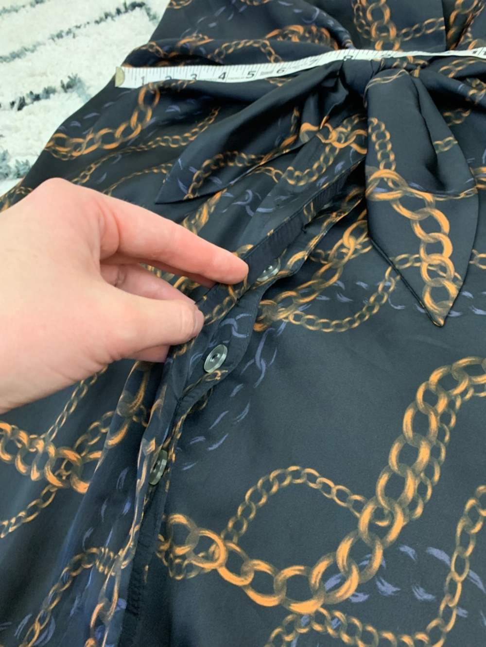 L’Academie The Karsci Chain-Print Halter Mini Dress in Black and Gold - Picture 6 of 10
